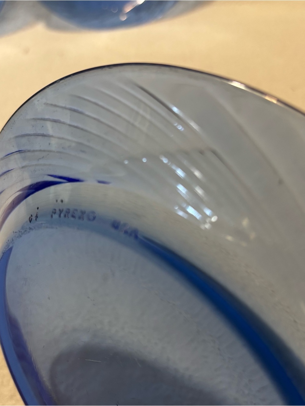 Vtg. Pyrex Festiva Cobalt Blue Swirl Glass Salad Plates - Set of 3 - Picture 2 of 6